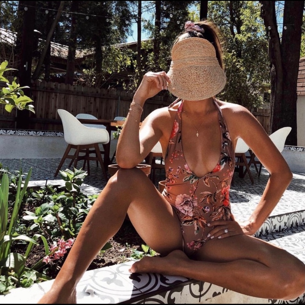Vitamin A Emma Sexy Plunge Swimsuit Ginger Floral
